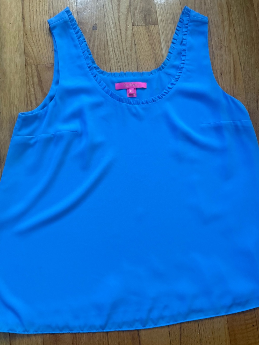 Like new Lilly Pulitzer Bright Blue Ruffle-Trim Sleeveless Tank size M